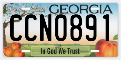 GA license plate CCN0891