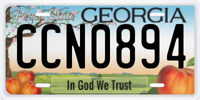 GA license plate CCN0894