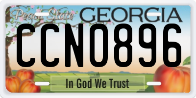 GA license plate CCN0896