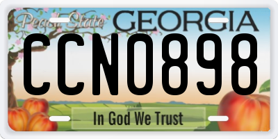 GA license plate CCN0898