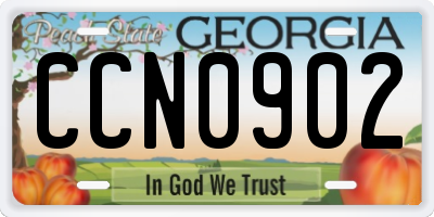 GA license plate CCN0902