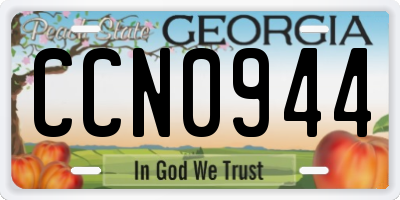 GA license plate CCN0944