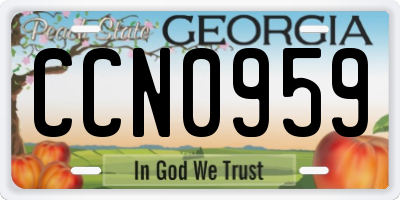 GA license plate CCN0959