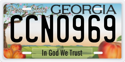 GA license plate CCN0969