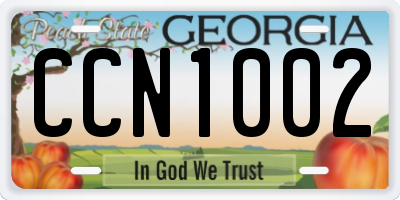GA license plate CCN1002