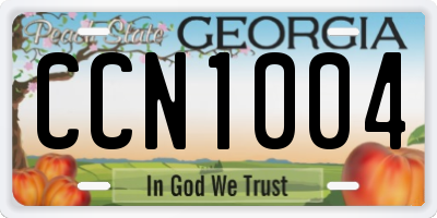 GA license plate CCN1004