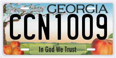 GA license plate CCN1009