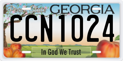 GA license plate CCN1024