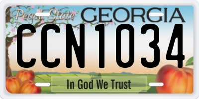 GA license plate CCN1034