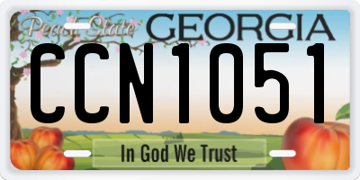 GA license plate CCN1051