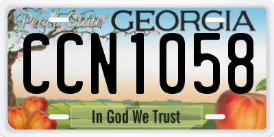 GA license plate CCN1058
