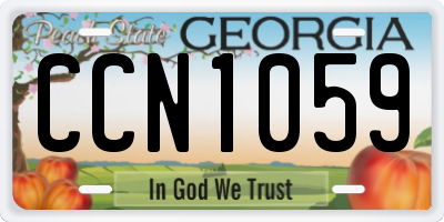 GA license plate CCN1059