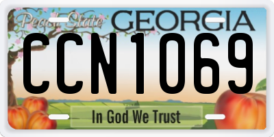 GA license plate CCN1069