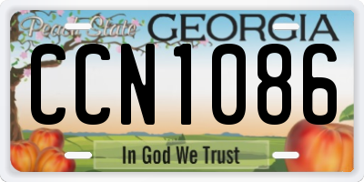 GA license plate CCN1086