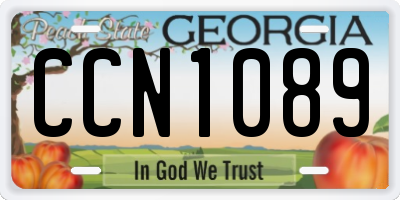 GA license plate CCN1089