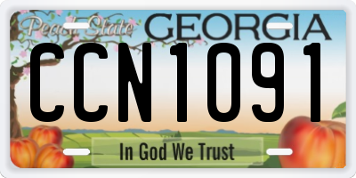 GA license plate CCN1091