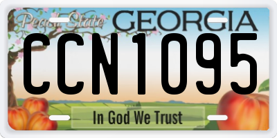 GA license plate CCN1095