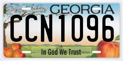 GA license plate CCN1096
