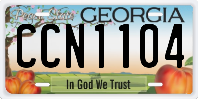 GA license plate CCN1104