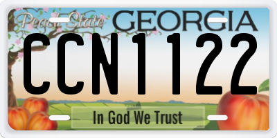GA license plate CCN1122