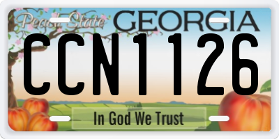 GA license plate CCN1126