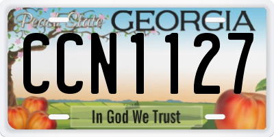 GA license plate CCN1127