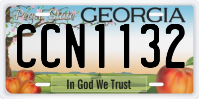 GA license plate CCN1132