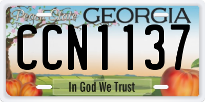 GA license plate CCN1137