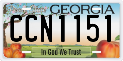 GA license plate CCN1151