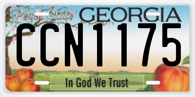 GA license plate CCN1175