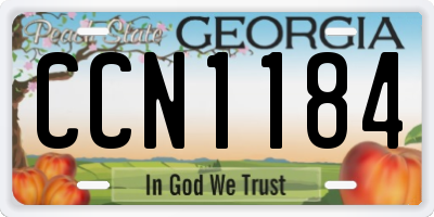 GA license plate CCN1184