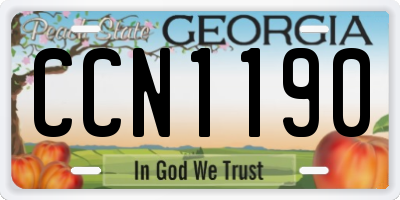 GA license plate CCN1190