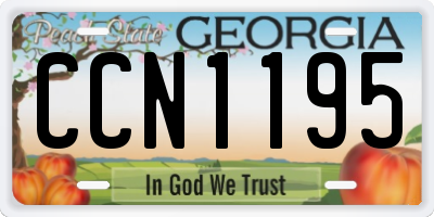 GA license plate CCN1195