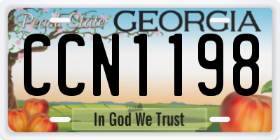 GA license plate CCN1198