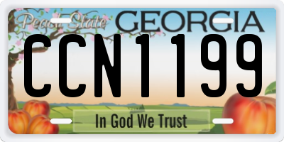 GA license plate CCN1199