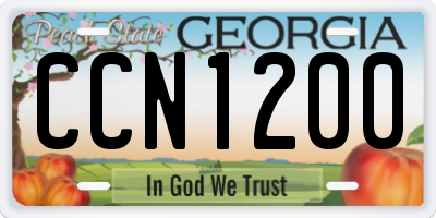 GA license plate CCN1200