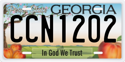 GA license plate CCN1202