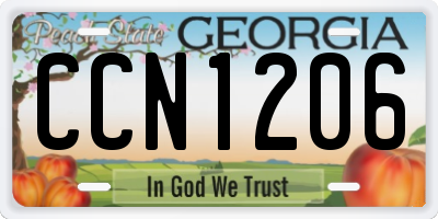 GA license plate CCN1206
