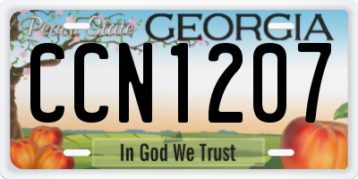 GA license plate CCN1207
