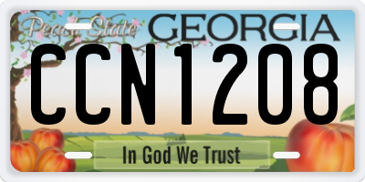 GA license plate CCN1208