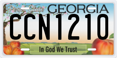 GA license plate CCN1210