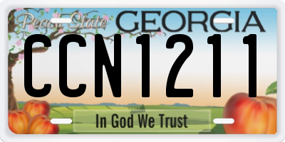 GA license plate CCN1211
