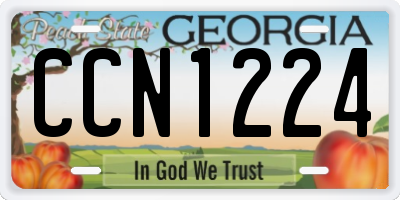 GA license plate CCN1224