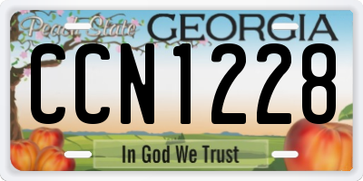 GA license plate CCN1228