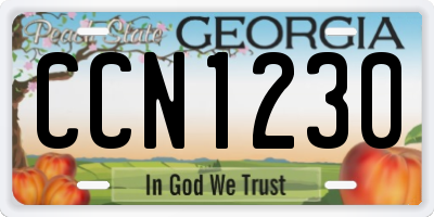 GA license plate CCN1230
