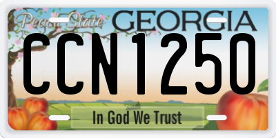 GA license plate CCN1250
