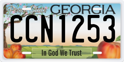 GA license plate CCN1253