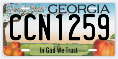 GA license plate CCN1259