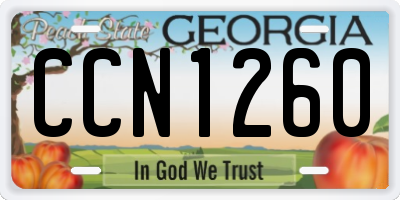 GA license plate CCN1260