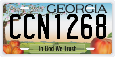 GA license plate CCN1268